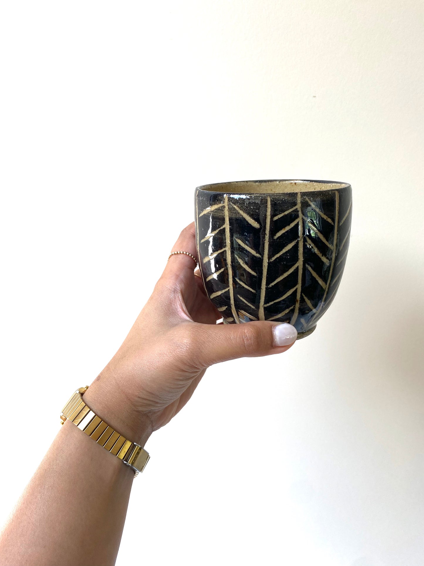 Fern sgraffito tumbler